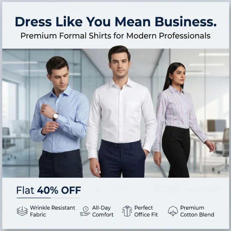 Ad creative for formal shirt